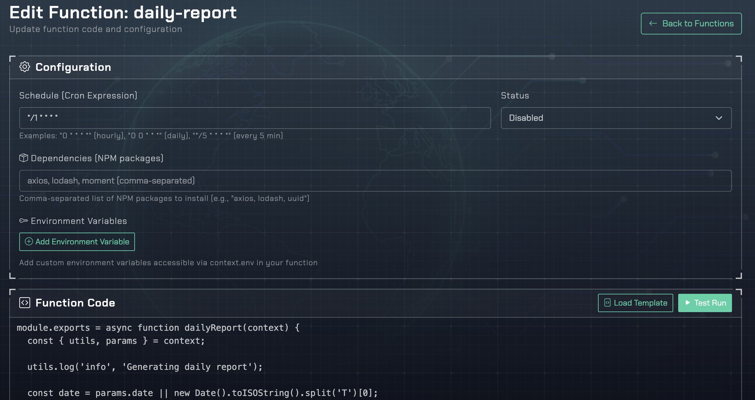 OIS Functions Editor